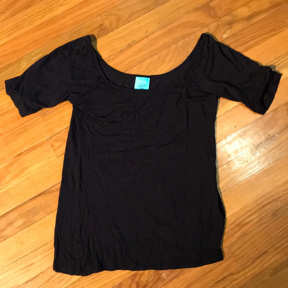 Plain black short sleeved shirt